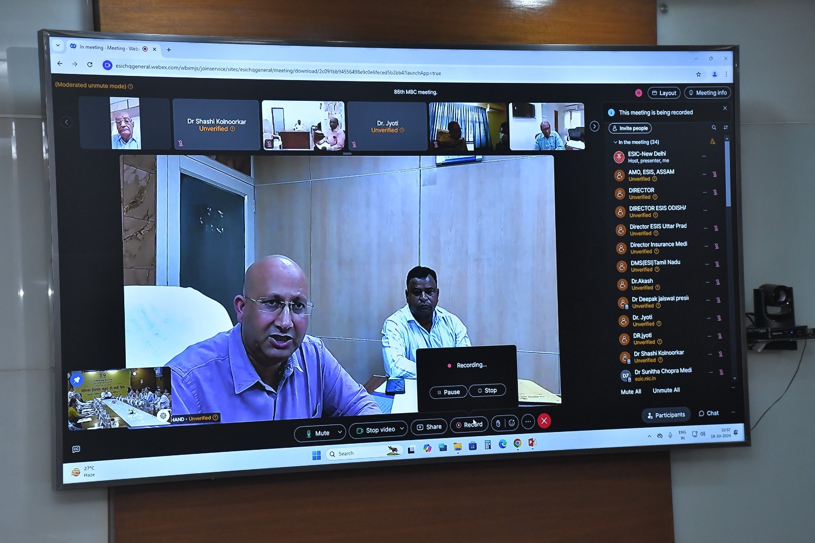 86th Meeting of Medical Benefit Council held at ESIC Headquarters Today